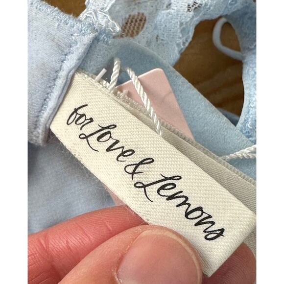 NWT For Love and Lemons Lace Lingerie Dress Size Small Women’s Blue - Picture 4 of 9